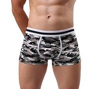 Generisch Calzoncillos para hombre de algodón, transpirables, calzoncillos tipo bóxer para hombre, antisudor, diseño de camuflaje, calzoncillos tipo bóxer para hombre, ropa interior moderna para el