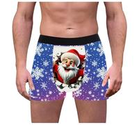 Generisch Calzoncillos para hombre, festival, divertidos, calzoncillos bóxer para hombre, ropa interior de moda, diseño navideño, gorro de Navidad, calzoncillos de Papá Noel, calzoncillos bóxer suaves