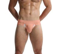 Generisch Calzoncillos para hombre, tanga elástica, con bolsa para los testículos, de algodón, transpirable, para mejorar la fuerza, ropa interior fina, ropa interior suave, Rosa., XL