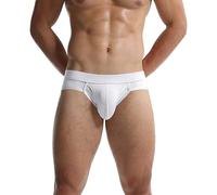 Generisch Calzoncillos para hombre, tanga elástica, con bolsa para los testículos, de algodón, transpirable, para mejorar la fuerza, ropa interior fina, ropa interior suave, Blanco, M