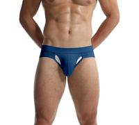 Generisch Calzoncillos para hombre, tanga elástica, con bolsa para los testículos, de algodón, transpirable, para mejorar la fuerza, ropa interior fina, ropa interior suave, azul, XL