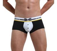 Generisch Calzoncillos para hombre y hombre, calzoncillos tipo bóxer, corbata de caballero, doble capa, seda de hielo, bolsillo en U, pantalones planos de esquina, ropa interior, Negro , XL