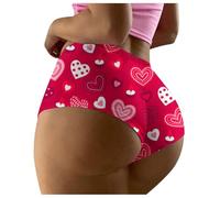 Generisch Calzoncillos sin costuras para mujer con cintura baja para una feminidad seductora definitiva, Rojo sandía, M