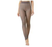 Generisch Calzoncillos térmicos para mujer, de invierno, sin puños, con forro polar, calentadores de piernas gruesos para el frío, beige, 3XL