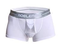 Generisch Calzoncillos tipo bóxer para hombre con bolsa de bulge en diseño fisiológico de la salud, calzoncillos retro, elásticos, hipsters, autorizados, calzoncillos cortos, Blanco, XL