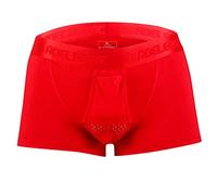 Generisch Calzoncillos tipo bóxer para hombre con bolsa de bulge en diseño fisiológico de la salud, calzoncillos retro, elásticos, hipsters, autorizados, calzoncillos cortos, rojo, 3XL