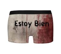 Generisch Calzoncillos tipo bóxer para hombre, estilo Halloween, ropa interior para hombre, boxeadores de miedo, Halloween, con patrón de letras, ajuste cómodo, calzoncillos para festivales