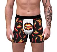 Generisch Calzoncillos tipo bóxer para hombre, jóvenes, novelas, dibujos animados, estampados, ropa interior de boxeo, pantalones cortos, Negro , S