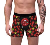 Generisch Calzoncillos tipo bóxer para hombre, jóvenes, novelas, dibujos animados, estampados, ropa interior de boxeo, pantalones cortos, rojo, XL