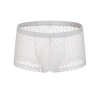 Generisch Calzoncillos tipo bóxer para hombre, transpirables, ropa interior baja para hombre, tejido de punto de malla suave para uso diario, comodidad durante todo el año, Blanco, XL