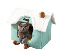 Generisch Cama de gato - Enclosed Plush for Winter | Non-Slip and Secure Nest House with Cute Decorative Design, Suitable for Kittens, Small Dogs, Indoor Use, Bedrooms, Living Rooms, Balconies