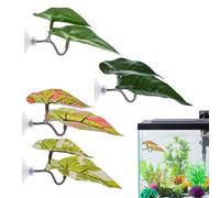 Generisch Cama para dormir | Ventosa hoja de descanso para peces luchando - acuario, 4 unidades, cama de cría natural Guppy como decoración