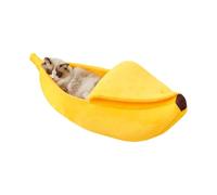 Generisch Cama para Perros con Forma de plátano para Mascotas, Cama cálida para el Invierno, Amarillo con Tapa semiabierta para Conejos, Hurones, Chinchillas, Multiusos, para Exteriores e