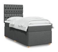 Generisch Cama tapizada y cama doble de fibra de poliéster, cabecero ajustable, fácil de limpiar, reduce las perturbaciones de plumas, adecuada para el dormitorio (gris oscuro, 90 x 200 cm, diseño de