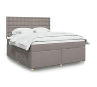 Generisch Cama tapizada y cama doble de fibra de poliéster, cabecero ajustable, fácil de limpiar, reduce las perturbaciones de plumas, adecuado para el dormitorio (topo, 180 x 200 cm, botones)