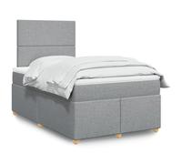 Generisch Cama tapizada y cama doble de fibra de poliéster, cabecero ajustable, fácil de limpiar, reduce las perturbaciones de muelles, adecuada para el dormitorio (gris claro, 120 x 190 cm, diseño de