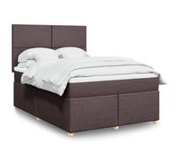 Generisch Cama tapizada y cama doble de fibra de poliéster, cabecero ajustable, fácil de limpiar, reduce las perturbaciones de muelles, adecuada para el dormitorio (marrón oscuro, 140 x 200 cm, diseño