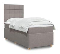 Generisch Cama tapizada y cama doble de fibra de poliéster, cabecero ajustable, fácil de limpiar, reduce las perturbaciones de muelles, adecuado para el dormitorio (topo, 90 x 200 cm, cuadrados)