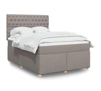 Generisch Cama tapizada y cama doble de fibra de poliéster, cabecero ajustable, fácil de limpiar, reduce las perturbaciones de plumas, adecuado para el dormitorio (topo, 140 x 190 cm, diseño de tuft)