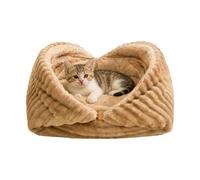Generisch Camas para gatos de interior, sofá para perros pequeños, plegable, alfombra cálida, cama para gatos, cueva, para gatitos, cachorros, perros pequeños, animales, viajes, invierno (marrón)