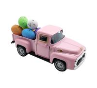 Generisch Camión Pascua - Vintage Spring Truck Ornamento | Modelo Educativo Recogida Con Huevos | Feliz Primavera Pequeña Camión Decoraciones, Pascua Granja Metal Auto Modelo Para Decoración Navidad