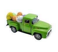 Generisch Camión Pascua - Vintage Spring Truck Ornamento | Modelo Educativo Recogida Con Huevos | Feliz Primavera Pequeña Camión Decoraciones, Pascua Granja Metal Auto Modelo Para Decoración Navidad