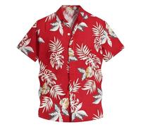 Generisch Camisa casual estampada de manga larga con botones y patrones elegantes. Cómoda camisa para uso diario y negocios., rojo, M