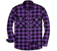 Generisch Camisa de hombre a cuadros: camisas informales de gran tamaño camisa con bolsillo en el pecho camisa de manga larga con cuello vuelto camisa a cuadros camisas ligeras transpirables sudadera