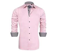Generisch Camisa de negocios para hombre corte regular: camisa de ocio con cuello vuelto camisa de trabajo con botones camiseta de manga larga ligera camisa tradicional fácil de planchar fácil de