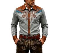 Generisch Camisa estampada de manga larga con cuello alto de estilo medieval occidental para un aspecto robusto 2026