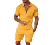 Generisch Camisa estampada ligera para ocasiones especiales: conjunto de moda con corte estacional estilo versátil, Amarillo2, 6XL