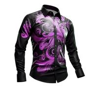 Generisch - Camisa gótica de manga larga para festivales con motivos medievales - Elegante diseño de ropa de dormir para fiestas de ocio Material transpirable Ajuste cómodo., morado, 3XL