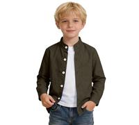 Generisch Camisa infantil de manga larga con cuello alto para niñas y niños, monocolor, adecuada para niños pequeños y mujeres jóvenes, perfecta para el día a día y el tiempo libre, Verde militar., 4