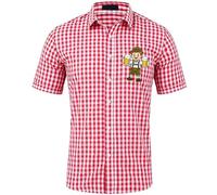 Generisch Camisa informal de algodón para hombre con estampado de festival de cerveza, para uso diario, para exteriores, cómodo diseño abotonado en ajuste relajado, rojo, 4XL