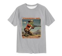 Generisch Camisa para hombre camiseta de manga corta con mermelada de fresa pero mi no es camiseta de moda con imagen de novela, gris, XXL