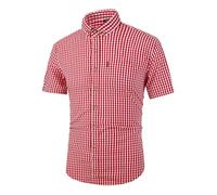 Generisch Camisas casuales de hombre a rayas para uso diario, elegantes, cómodas e ideales para actividades al aire libre, rojo, 3XL