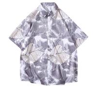Generisch Camisas informales para hombre para uso al aire libre, diseño de corte holgado con patrón de bloques de color, ideal para verano, lavable a máquina, moda para hombre, GY2., M