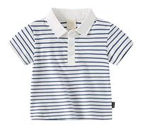 Generisch Camiseta de ciclismo para niño-niña, manga corta, diseño de rayas, letra T-S, manga larga, 98 negro, Blanco, 4-5 años