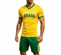 Generisch Camiseta de fútbol del Mundial 2026 para hombres/niños/mujeres Camiseta de fan para torneo de fútbol 2026 Fútbol Regalos Niños Brasil Ropa Deportiva Ropa Deportiva Camiseta + Pantalones