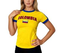 Generisch Camiseta de Fútbol para Mujer Copa del Mundo Colombia Bandera Gráfico Impreso Y2K Top de Fútbol para Aficionados Tops de Verano Camisa de Manga Corta Camisetas de Moda Ropa Deportiva para el