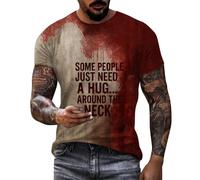 Generisch Camiseta de Halloween para hombre, disfraz terrible y festival, camiseta de cuello redondo, estampado de salpicaduras de sangre, camiseta deportiva fea, camiseta ligera, Rojo sandía, L