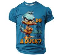 Generisch Camiseta de manga corta para hombre con diseño de texto en inglés "Do i Look Like i give a Duck Brief Print Animal Patrón Camisetas de manga corta Funny Musculares Cuello Redondo Camiseta de