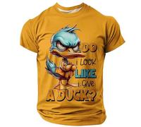 Generisch Camiseta de manga corta para hombre con diseño de texto en inglés "Do i Look Like i give a Duck Brief Print Animal Patrón Camisetas de manga corta Funny Musculares Cuello Redondo Camiseta de