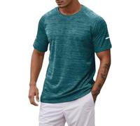 Generisch Camiseta de manga corta para hombre, para nadar, ajustada, transpirable, para entrenamiento, sudor, ajustada, cómoda, para surf, deportes y actividades al aire libre, gimnasio, tenis