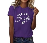 Generisch Camiseta de manga corta para mujer con cuello redondo y estampado camisetas casuales sueltas cubiertas Y2k blusa tiempo libre elegantes tops de encaje cómodas camisetas cómodas camiseta