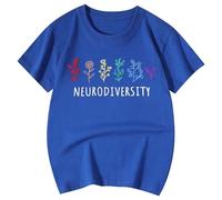 Generisch Camiseta de manga corta para niños con estampado «Neurodiversity» Statement Print, camiseta unisex para niños con colorido diseño de conciencia | camiseta colorida con mensaje para escuela y