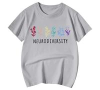 Generisch Camiseta de manga corta para niños con estampado «Neurodiversity» Statement Print, camiseta unisex para niños con colorido diseño de conciencia | camiseta colorida con mensaje para escuela y