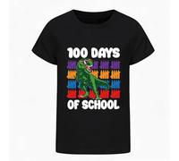 Generisch Camiseta de manga corta para niños de 100 días de la escuela con diseño de dinosaurios, camiseta de manga corta con T-rex y texto | Divertida camiseta escolar para estudiantes de primaria