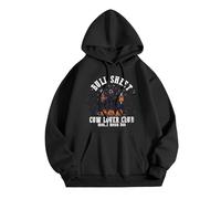 Generisch Camiseta de manga larga para mujer, cuello redondo, estampada, para el hogar, entrenamiento al aire libre, ropa de calle, sudadera para mujer Jack sin, Negro , M