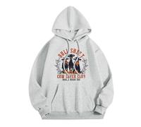 Generisch Camiseta de manga larga para mujer, cuello redondo, estampada, para el hogar, entrenamiento al aire libre, ropa de calle, sudadera para mujer Jack sin, Gris claro., XL